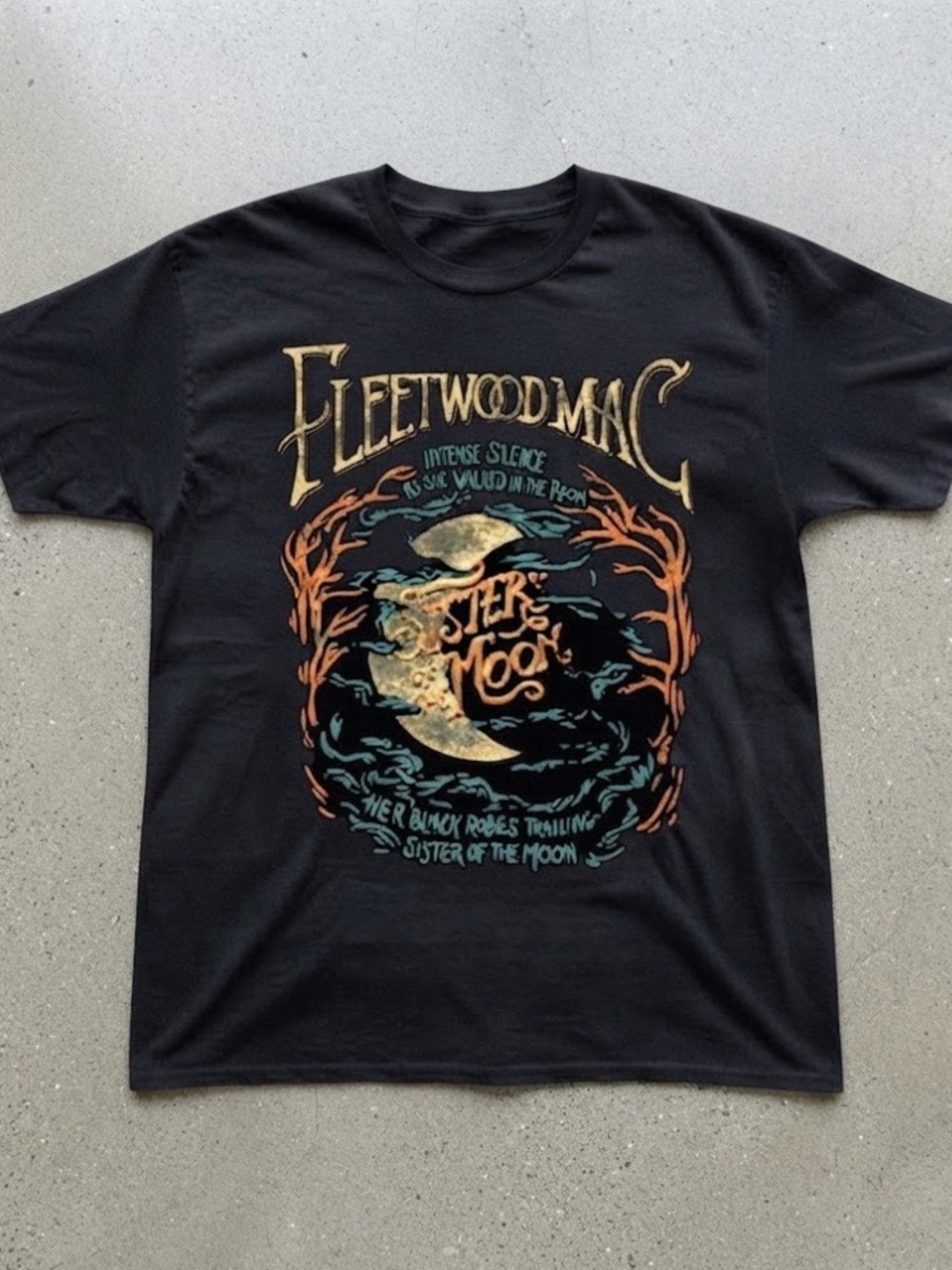 Fleetwood Mac Sister Of The Moon Graphic Cotton Black Gildan T-Shirt